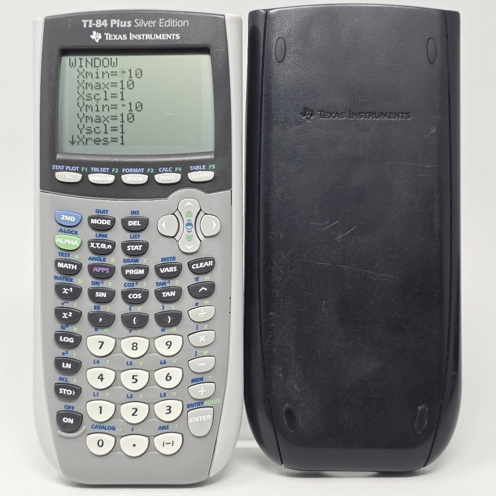 TI-84 Plus Silver Edition Graphing Calculator Gray/Black Working Condition Used